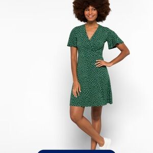 41 Hawthorn Elise Knit Surplice Green Wrap Dress - Size L